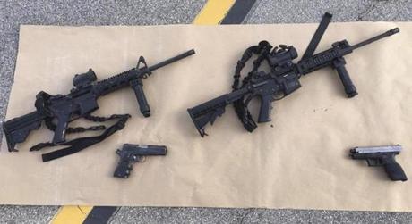 The weapons police say were used by suspects in San Bernardino. 
