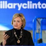 Democratic presidential candidate Hillary Clinton spoke during a campaign stop in Sioux City, Iowa. 