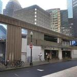 The closed Winthrop Street garage, as seen earlier this year.  