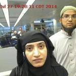Tashfeen Malik and Syed Rizwan Farook, the couple who massacred 14 people in San Bernardino, at O?Hare International Airport in Chicago.