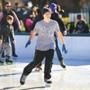 Johnathan Raschela, 16, was in a t-shirt as he skated at the Frog Pond at Boston Common on Monday.