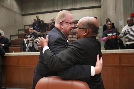The city council paid tribute Wednesday to its current longest-serving councilors.
