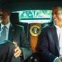 A scene from the upcoming ?Comedians in Cars Getting Coffee? with President Obama (left) and host Jerry Seinnfeld. 