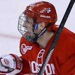 Boston University forward Nick Roberto (15) had four goals and eight assists for the Terriers last season. 
