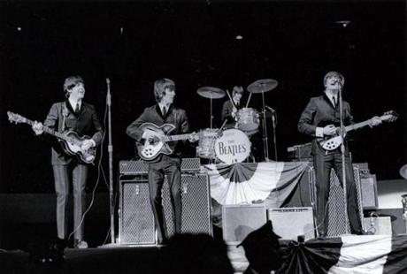 September 12 1964 / fromthearchive / Globe Staff photo by Frank Hill / The show at Boston Garden lasted two hours, but the Beatles appeared for only 30 minutes. They were paid $60,000 for their songfest. While they played to 13,909 at the Boston Garden, across town at the Boston Arena only 500 fans watched the five Minets, another British band from Surrey England.
