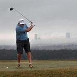 It was short pants and long lines at the Granite Links Golf Club in Quincy on Thursday as the morning fog shrouded the Boston skyline.