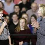 Hillary Clinton was introduced earlier in the week by student Abby Schulte at Keota High School in Iowa.