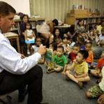 Mayor Martin Walsh, reading at a Boston library in Fields Corner, has not released findings from an early learning group.