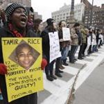 Demonstrators blocked Public Square in Cleveland during a protest over the police shooting of 12-year-old Tamir Rice.