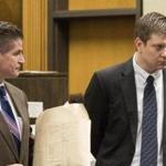 Chicago police officer Jason Van Dyke (right), left the courtroom after a hearing with his attorney in Chicago.