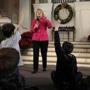 About 750 turned out in a winter storm to hear Hillary Clinton speak at Old South Church in Portsmouth, N.H., Tuesday.