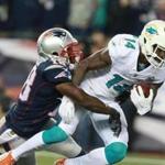 Dolphins receiver Jarvis Landry had six receptions for 71 yards against the Patriots in the Dolphins? 36-7 loss at Gillette Oct. 29. 