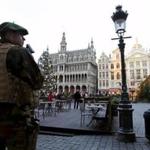A Belgian soldier patrols on Brussels? Grand Place, December 30, 2015, after two people were arrested in Belgium on Sunday and Monday, both suspected of plotting an attack in Brussels on New Year?s Eve, federal prosecutors said.