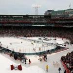BOSTON - JANUARY 01: A general view of the rink is seen during the game between the Philadelphia Flyers and the Boston Bruins during the 2010 Bridgestone Winter Classic at Fenway Park on January 1, 2010 in Boston, Massachusetts. (Photo by Elsa/Getty Images)