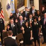 The Boston City Council was sworn in Monday at Faneuil Hall.