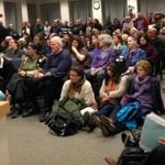 Brookline Town Hall was packed Tuesday night as residents spoke about the racial climate in town.