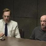 In this image released by AMC, Bob Odenkirk, left, and Jonathan Banks appear in a scene from ?Better Call Saul.?