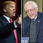 Donald Trump (left) and Bernie Sanders have virtually nothing in common except for outsider status and pie-in-the-sky policy priorities.  