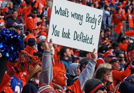 Broncos fans were rubbing it in as the Patriots went down to defeat in Denver.
