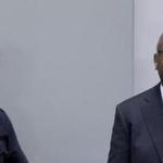 Former Ivory Coast President Laurent Gbagbo (right) arrived for the start of his trial at the International Criminal Court in The Hague, Netherlands. 