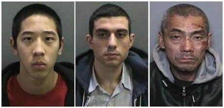 Inmates Jonathan Tieu, 20, Hossein Nayeri, 37, and Bac Duong, 43, (L to R) are seen in an undated combination photo released by the Orange County, California, Sheriff's Department. The two remaining fugitives who broke out from a Southern California jail last week were arrested early on Saturday by San Francisco police, a day after a third escapee surrendered to law enforcement, authorities said, January 30,2016. Hossein Nayeri, 37, and Jonathan Tieu, 20, were arrested in San Francisco's park district on Saturday morning, said San Francisco police spokesman Wilson Ng. REUTERS/Orange County Sheriff's Department/Handout via Reuters THIS IMAGE HAS BEEN SUPPLIED BY A THIRD PARTY. IT IS DISTRIBUTED, EXACTLY AS RECEIVED BY REUTERS, AS A SERVICE TO CLIENTS. FOR EDITORIAL USE ONLY. NOT FOR SALE FOR MARKETING OR ADVERTISING CAMPAIGNS - RTX23TBD
