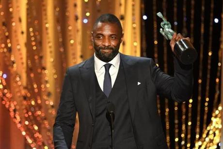 LOS ANGELES, CA - JANUARY 30: Actor Idris Elba accepts the Male Actor in a Supporting Role award for 'Beasts of No Nation' onstage during The 22nd Annual Screen Actors Guild Awards at The Shrine Auditorium on January 30, 2016 in Los Angeles, California. 25650_021 (Photo by Kevin Winter/Getty Images for Turner)
