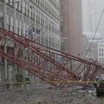 Emergency crews surveyed the collapsed crane in Lower Manhattan Friday.