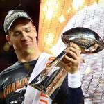 Broncos quarterback Peyton Manning held the Vince Lombardi Trophy after leading Denver to a 24-10 victory over the Panthers in Super Bowl 50.