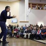 Republican presidential candidate, Sen. Ted Cruz, R-Texas speaks at a town hall-style campaign event, Monday, Feb. 8, 2016, in Barrington, N.H. (AP Photo/Robert F. Bukaty)