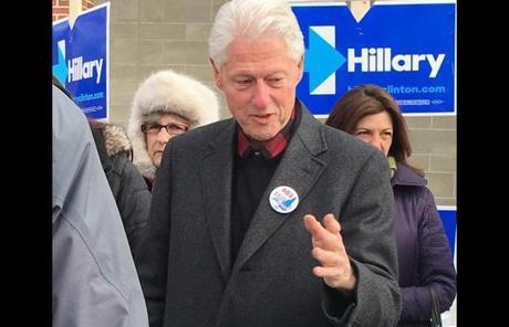 Bill Clinton greeted voters in Portsmouth, N.H.
