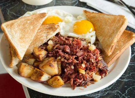 Corned beef hash at Mul?s Diner in South Boston. 
