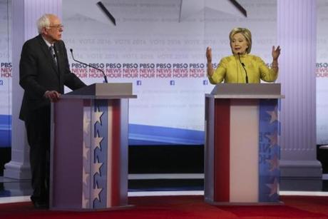 Hillary Clinton and Bernie Sanders took part in a debate on Thursday in Milwaukee. 
