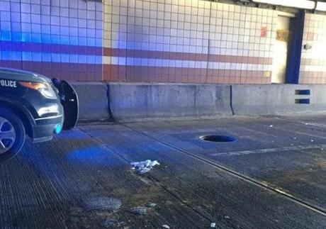 A dislodged manhole cover struck a sedan that was southbound on Interstate 93 Friday, causing fatal injuries to the driver, State Police said. 
