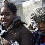 From left: Erica Garner, daughter of Eric Garner, and Gwen Carr, Garner?s mother, spoke to the press after attending a court hearing in February 2015.