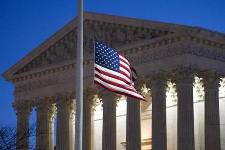 The US flag flew at half-staff early Sunday in front of the US Supreme Court.
