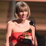 Taylor Swift accepted the award for the album of the year Monday during the Grammy Awards.