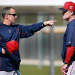 Torey Lovullo (left) steered the Red Sox to a 28-21 record last season while filling in for John Farrell (right).