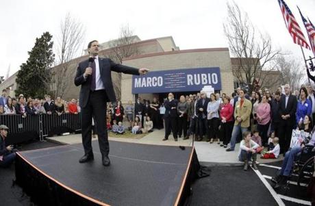GOP presidential candidate Marco Rubio spoke at a rallyin Franklin, Tenn. Sunday. 
