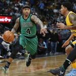 Isaiah Thomas finished with 22 points and 12 assists in the Celtics? 121-101 win over Denver on Sunday night.