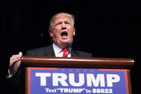 Donald Trump spoke during a campaign rally in Atlanta. 
