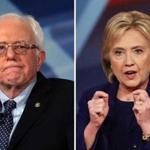 Senator Bernie Sanders (left) and Hillary Clinton (right) are in a statistical tie in a new WBUR survey. 