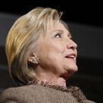 Democratic presidential candidate Hillary Clinton speaks at a 