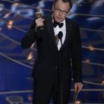 Director Tom McCarthy accepting the award for best original screenplay for the film ?Spotlight? at the 88th Academy Awards Sunday night. 