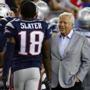 Patriots owner Bob Kraft shook hands with players before the start of a preseason game last year.