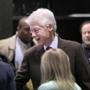 Former President Bill Clinton greeted people inside the Newton Free Library, a polling place, during Tuesday?s primary election. 