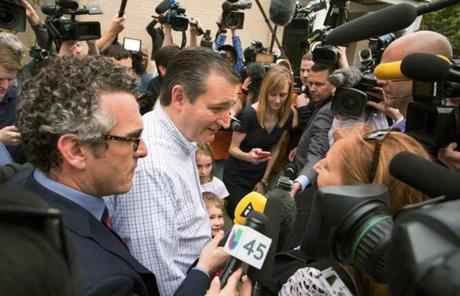 Ted Cruz spoke to the media after casting his vote in Texas.

