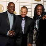 From left: Phillip Bailey, Ralph Johnson, and Verdine White of Earth, Wind & Fire at the Grammmys last month. 
