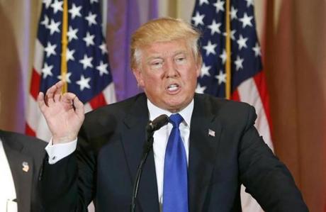 Donald Trump spoke in Palm Beach, Fla., on Tuesday night. 

