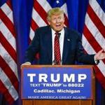 Donald Trump spoke at a campaign event in Michigan. 
