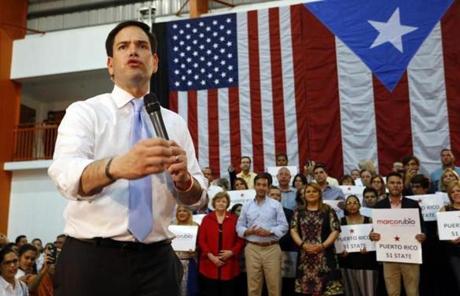 Marco Rubio delivered a speech in Puerto Rico.
